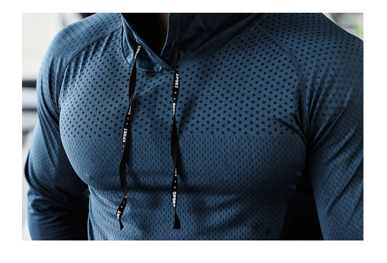 Chándal deportivo para hombre, sudadera con capucha para correr, gimnasio, jogging, camisetas de entrenamiento al aire libre, ropa, sudadera de entrenamiento muscular