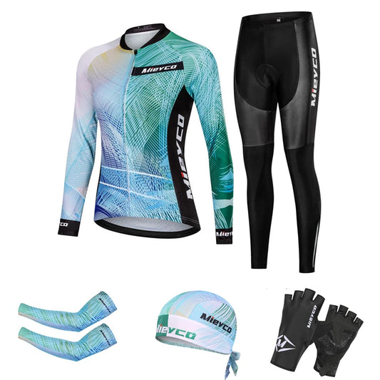 2025 Camiseta Ciclismo Mujer Pantalones Kits Ropa Bicicleta Manga Larga MTB Roupas Femeninas Equipación Bicicleta Ropa Deportiva Mujer