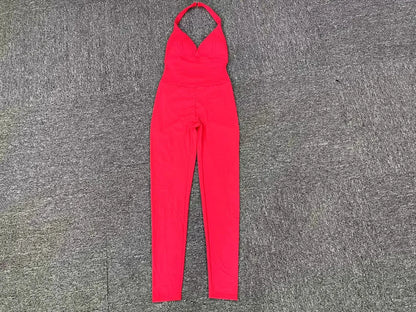 Mono deportivo sin espalda para mujer, de nailon, para yoga, entrenamiento, fitness, conjuntos de gimnasio