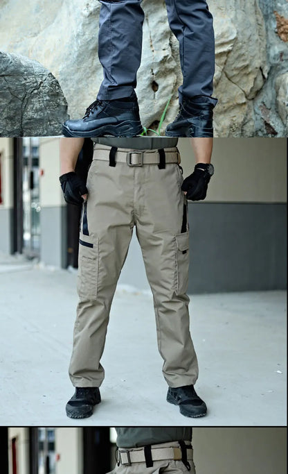 Nuevo Pantalones de Trabajo Tácticos Hombre Pantalones Cargo al Aire Libre Pantalón Impermeable Multibolsillos Otoño Primavera Ropa de Trabajo al Aire Libre Pantalones de Senderismo