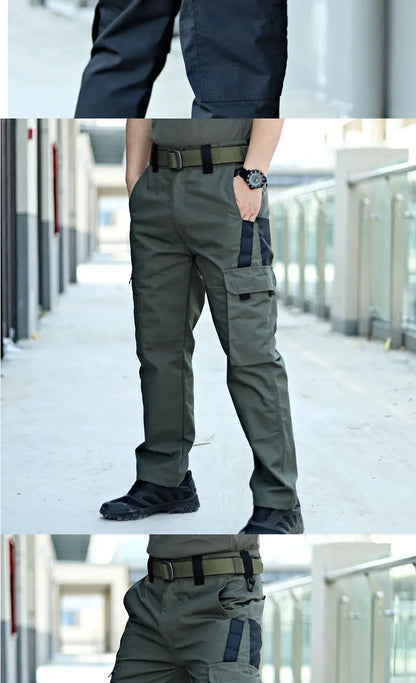 Nuevo Pantalones de Trabajo Tácticos Hombre Pantalones Cargo al Aire Libre Pantalón Impermeable Multibolsillos Otoño Primavera Ropa de Trabajo al Aire Libre Pantalones de Senderismo