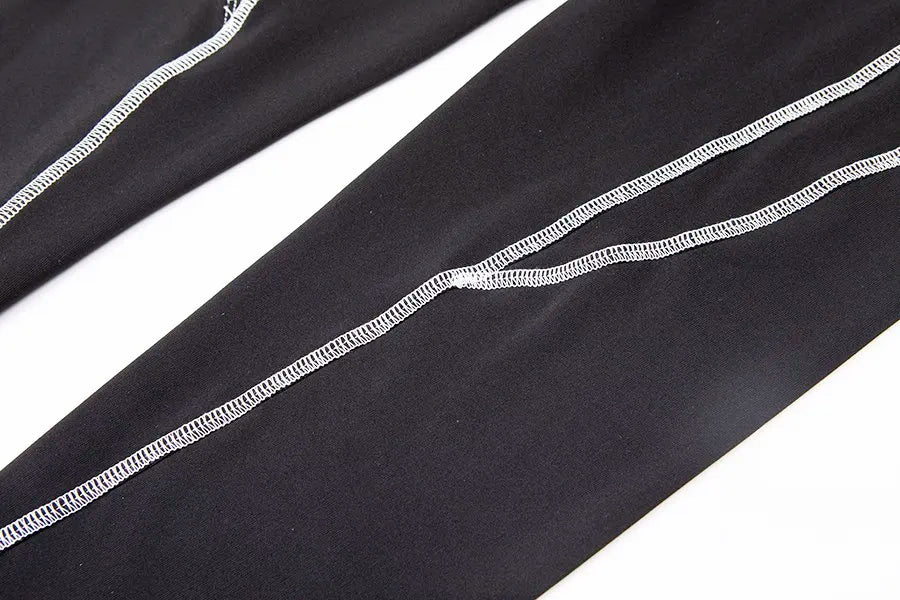 Conjunto deportivo de 2 piezas con estampado de letras para mujer, top corto de manga larga, leggings elásticos, ropa deportiva informal y ajustada