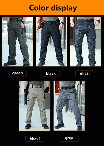 Nuevo Pantalones de Trabajo Tácticos Hombre Pantalones Cargo al Aire Libre Pantalón Impermeable Multibolsillos Otoño Primavera Ropa de Trabajo al Aire Libre Pantalones de Senderismo