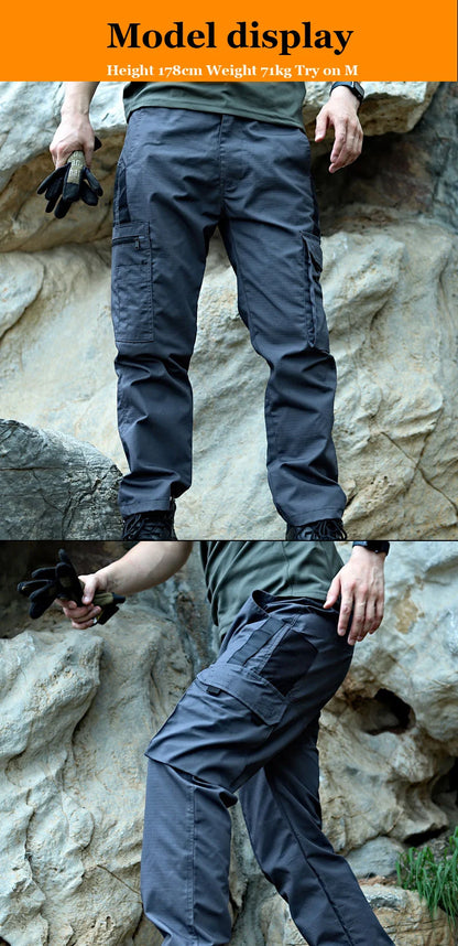 Nuevo Pantalones de Trabajo Tácticos Hombre Pantalones Cargo al Aire Libre Pantalón Impermeable Multibolsillos Otoño Primavera Ropa de Trabajo al Aire Libre Pantalones de Senderismo