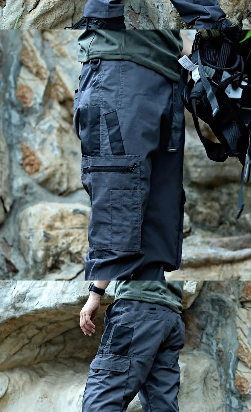 Nuevo Pantalones de Trabajo Tácticos Hombre Pantalones Cargo al Aire Libre Pantalón Impermeable Multibolsillos Otoño Primavera Ropa de Trabajo al Aire Libre Pantalones de Senderismo