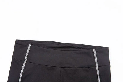 Conjunto deportivo de 2 piezas con estampado de letras para mujer, top corto de manga larga, leggings elásticos, ropa deportiva informal y ajustada