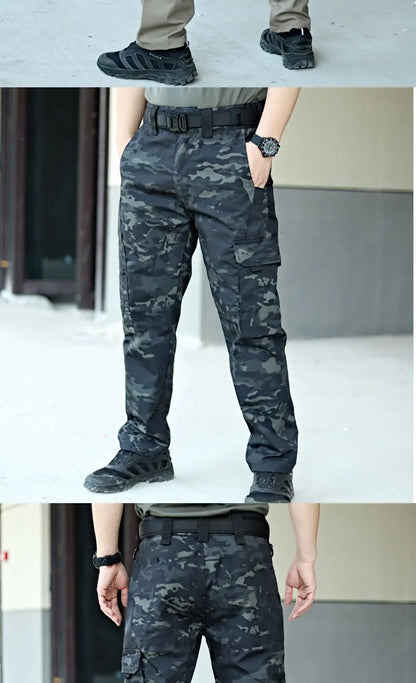 Nuevo Pantalones de Trabajo Tácticos Hombre Pantalones Cargo al Aire Libre Pantalón Impermeable Multibolsillos Otoño Primavera Ropa de Trabajo al Aire Libre Pantalones de Senderismo