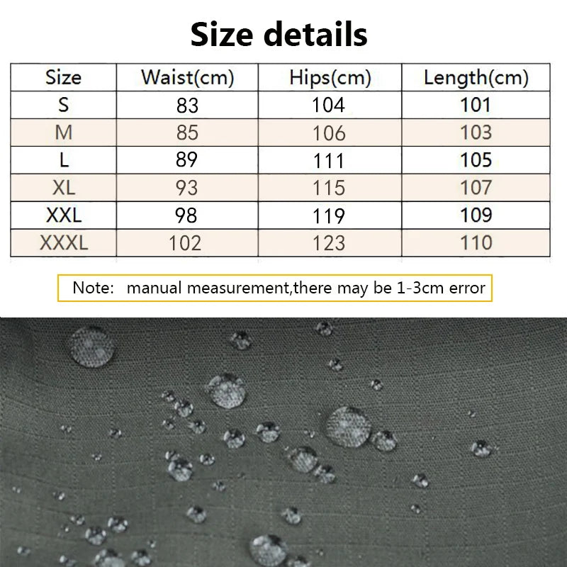 Nuevo Pantalones de Trabajo Tácticos Hombre Pantalones Cargo al Aire Libre Pantalón Impermeable Multibolsillos Otoño Primavera Ropa de Trabajo al Aire Libre Pantalones de Senderismo